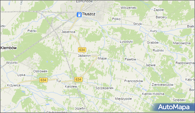 mapa Miąse, Miąse na mapie Targeo