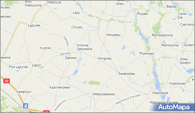 mapa Morgowo gmina Ciechocin, Morgowo gmina Ciechocin na mapie Targeo