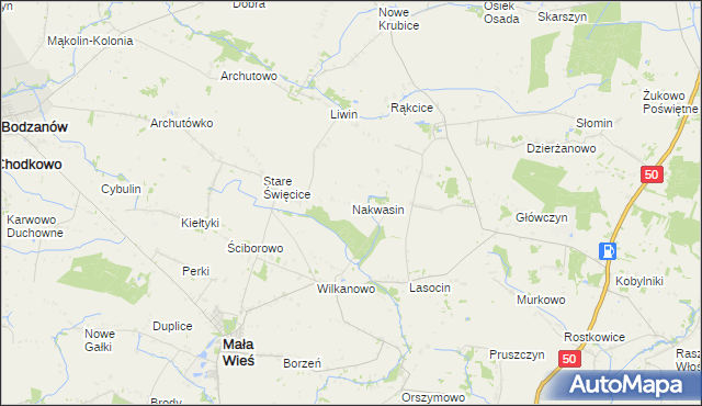 mapa Nakwasin, Nakwasin na mapie Targeo