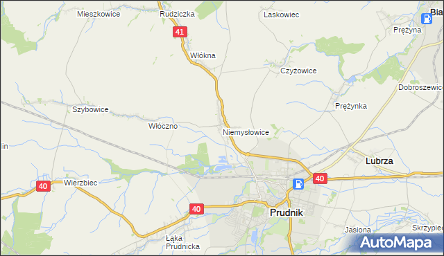 mapa Niemysłowice, Niemysłowice na mapie Targeo