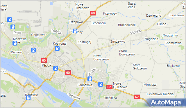 mapa Nowe Boryszewo, Nowe Boryszewo na mapie Targeo