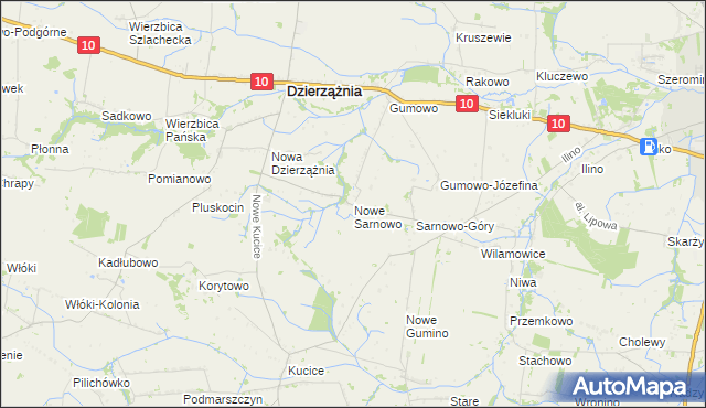 mapa Nowe Sarnowo, Nowe Sarnowo na mapie Targeo