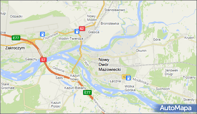 mapa Nowy Dwór Mazowiecki, Nowy Dwór Mazowiecki na mapie Targeo