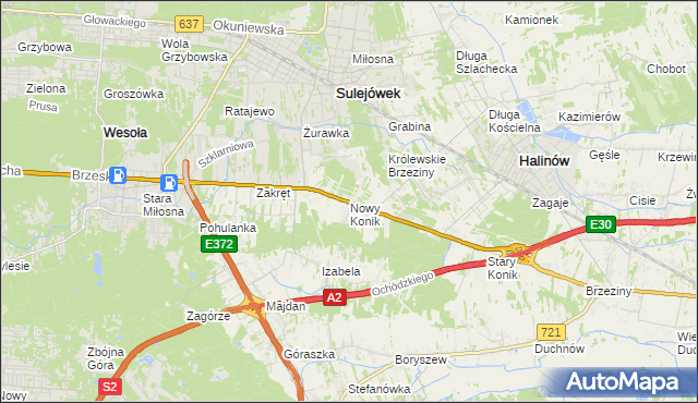 mapa Nowy Konik, Nowy Konik na mapie Targeo