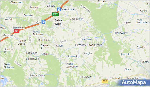 mapa Ojrzanów-Towarzystwo, Ojrzanów-Towarzystwo na mapie Targeo