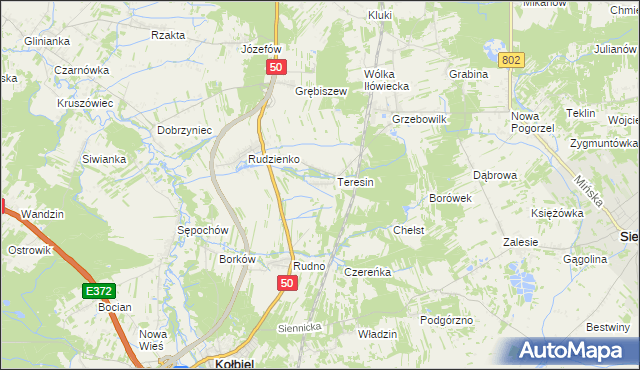 mapa Oleksin gmina Kołbiel, Oleksin gmina Kołbiel na mapie Targeo