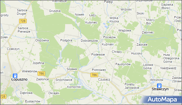 mapa Podewsie, Podewsie na mapie Targeo