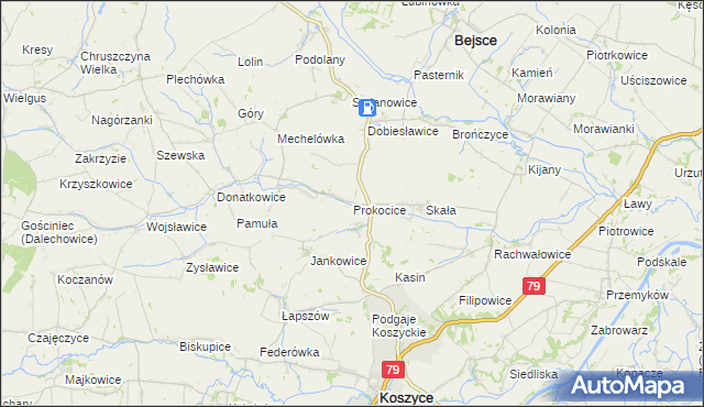 mapa Prokocice, Prokocice na mapie Targeo