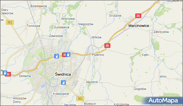 mapa Pszenno, Pszenno na mapie Targeo