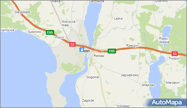 mapa Recław, Recław na mapie Targeo