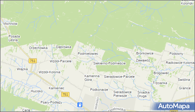 mapa Siekierno-Przedgrab, Siekierno-Przedgrab na mapie Targeo