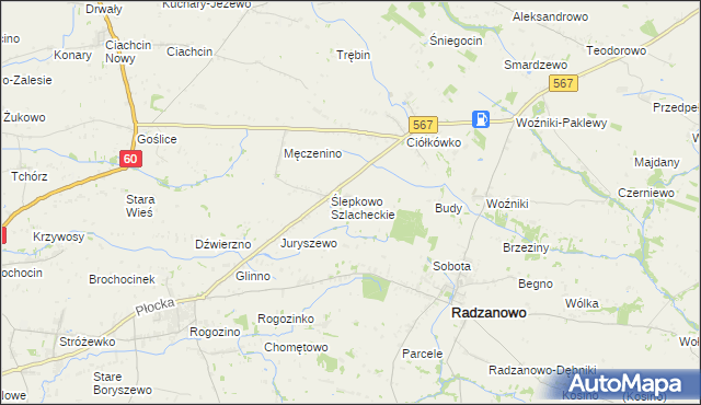 mapa Ślepkowo Królewskie, Ślepkowo Królewskie na mapie Targeo