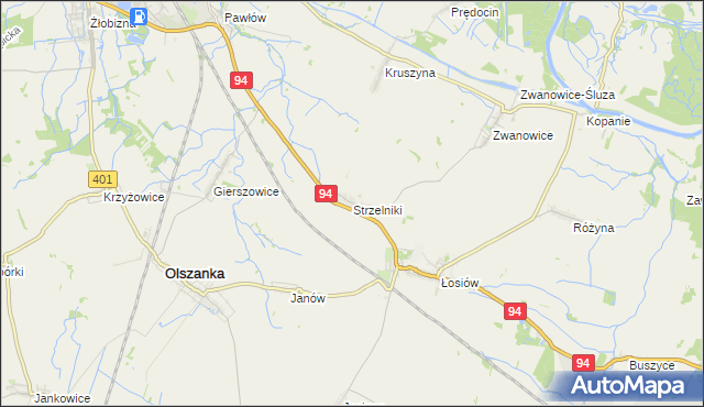 mapa Strzelniki gmina Lewin Brzeski, Strzelniki gmina Lewin Brzeski na mapie Targeo