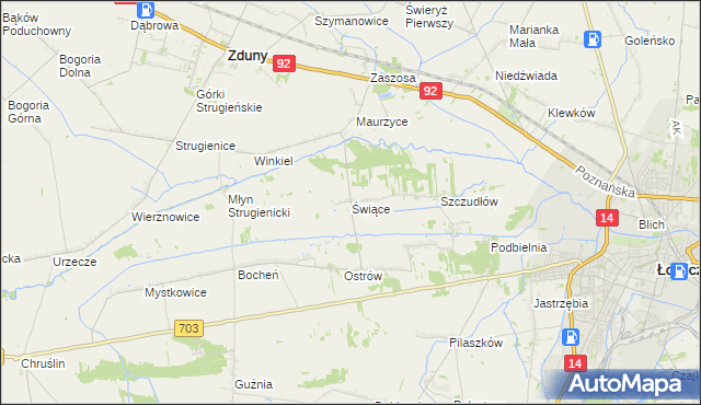 mapa Świące, Świące na mapie Targeo