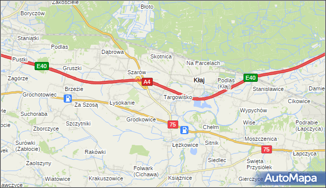 mapa Targowisko gmina Kłaj, Targowisko gmina Kłaj na mapie Targeo