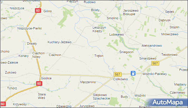 mapa Trębin, Trębin na mapie Targeo