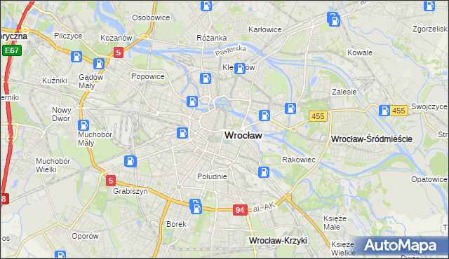 mapa Wrocławia, Wrocław na mapie Targeo