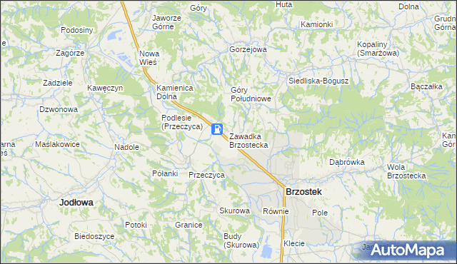 mapa Zawadka Brzostecka, Zawadka Brzostecka na mapie Targeo