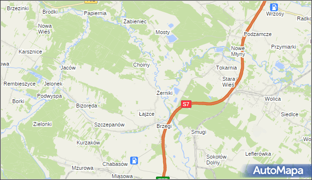mapa Żerniki gmina Sobków, Żerniki gmina Sobków na mapie Targeo