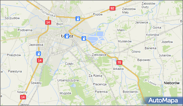 mapa Zielkowice, Zielkowice na mapie Targeo