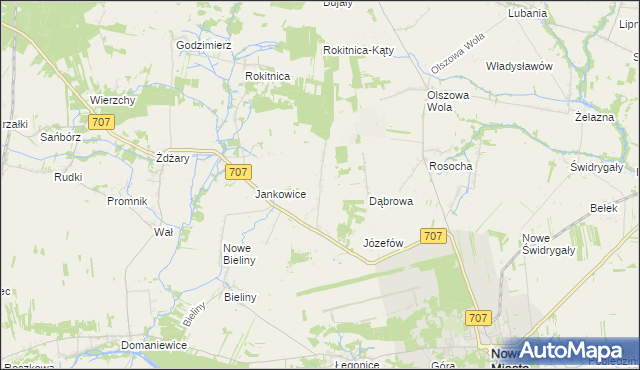 mapa Nowe Łęgonice, Nowe Łęgonice na mapie Targeo