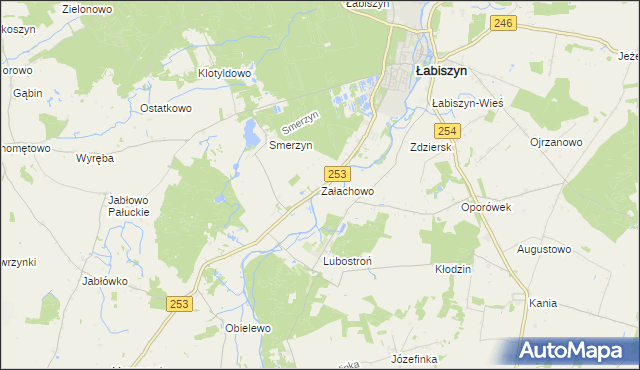 mapa Załachowo, Załachowo na mapie Targeo