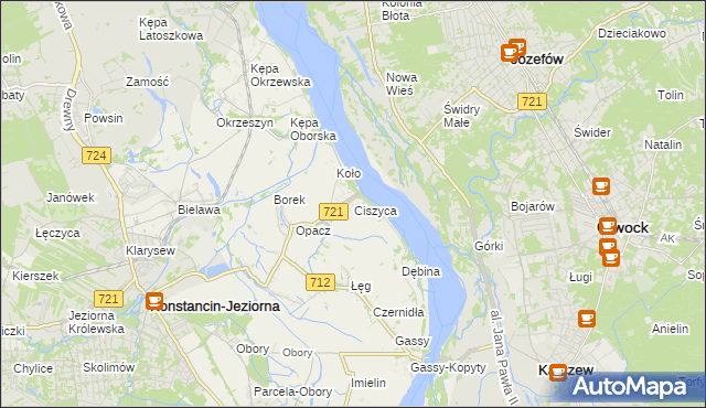 mapa Ciszyca gmina Konstancin-Jeziorna, Ciszyca gmina Konstancin-Jeziorna na mapie Targeo