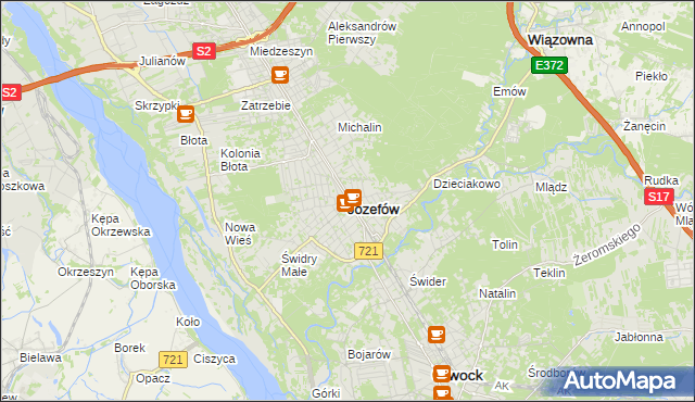 mapa Józefów powiat otwocki, Józefów powiat otwocki na mapie Targeo