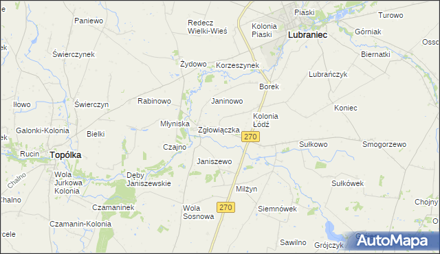 mapa Milżynek, Milżynek na mapie Targeo