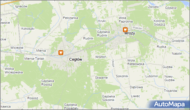 mapa Woźbin, Woźbin na mapie Targeo