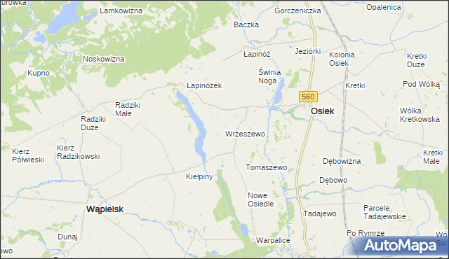 mapa Wrzeszewo, Wrzeszewo na mapie Targeo