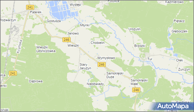 mapa Wymysłowo gmina Szubin, Wymysłowo gmina Szubin na mapie Targeo