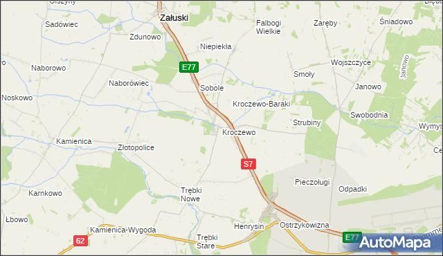 mapa Kroczewo, Kroczewo na mapie Targeo