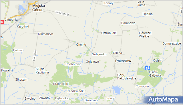 mapa Golejewko, Golejewko na mapie Targeo