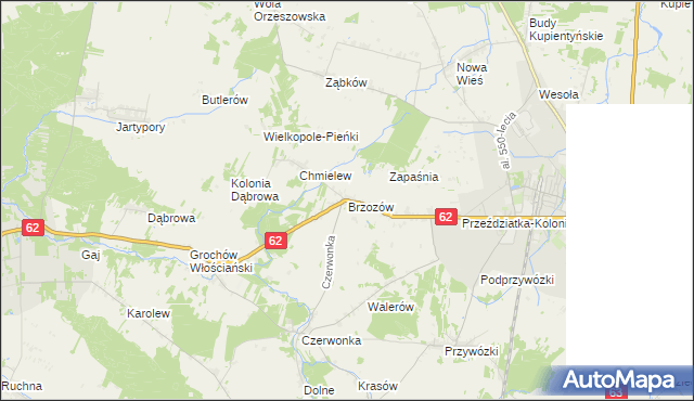 mapa Brzozów gmina Sokołów Podlaski, Brzozów gmina Sokołów Podlaski na mapie Targeo