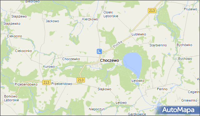 mapa Choczewo, Choczewo na mapie Targeo