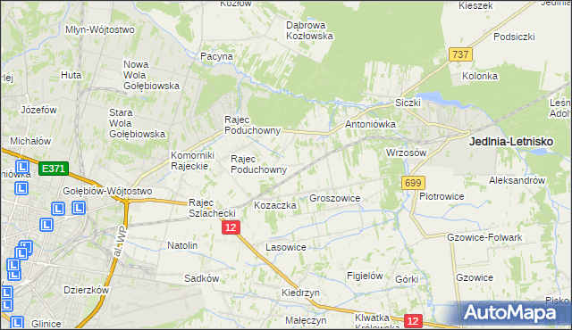 mapa Dawidów gmina Jedlnia-Letnisko, Dawidów gmina Jedlnia-Letnisko na mapie Targeo