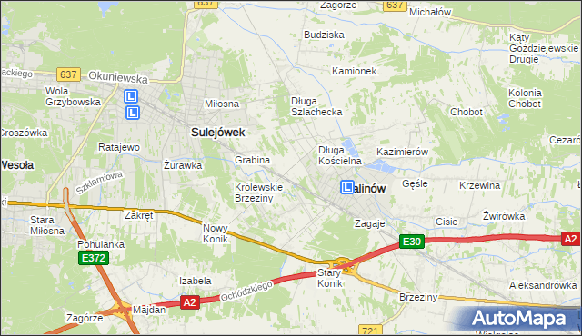 mapa Józefin gmina Halinów, Józefin gmina Halinów na mapie Targeo