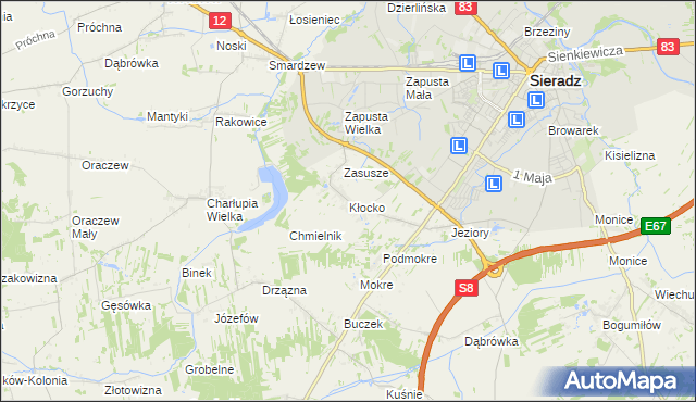 mapa Kłocko, Kłocko na mapie Targeo