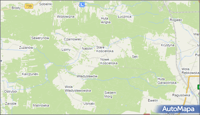 mapa Nowe Kościeliska, Nowe Kościeliska na mapie Targeo