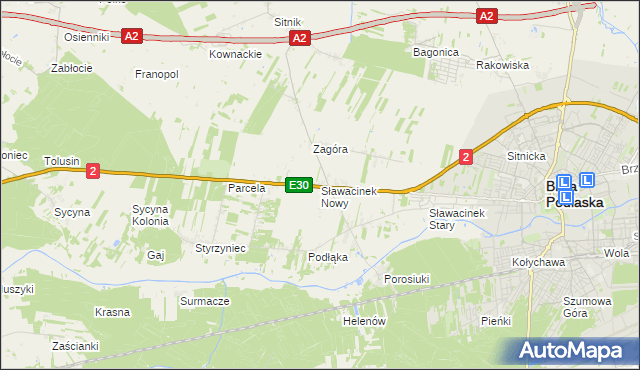mapa Sławacinek Nowy, Sławacinek Nowy na mapie Targeo