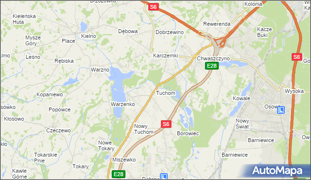 mapa Tuchom, Tuchom na mapie Targeo