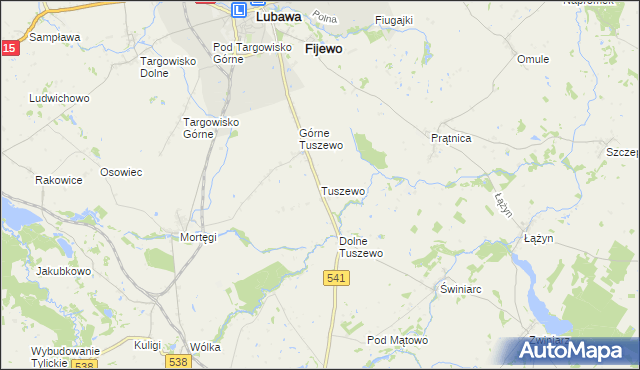 mapa Tuszewo, Tuszewo na mapie Targeo