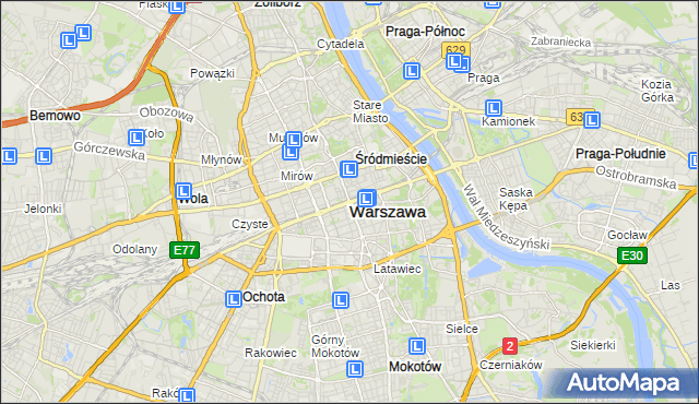 mapa Warszawy, Warszawa na mapie Targeo