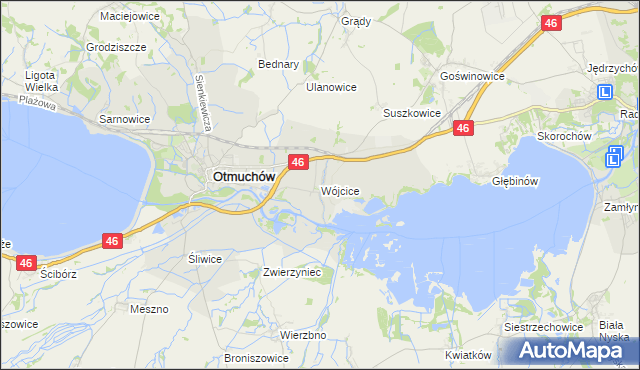 mapa Wójcice gmina Otmuchów, Wójcice gmina Otmuchów na mapie Targeo