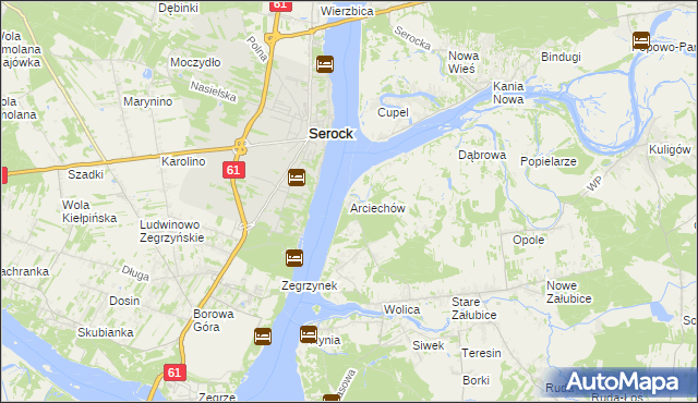 mapa Arciechów gmina Radzymin, Arciechów gmina Radzymin na mapie Targeo