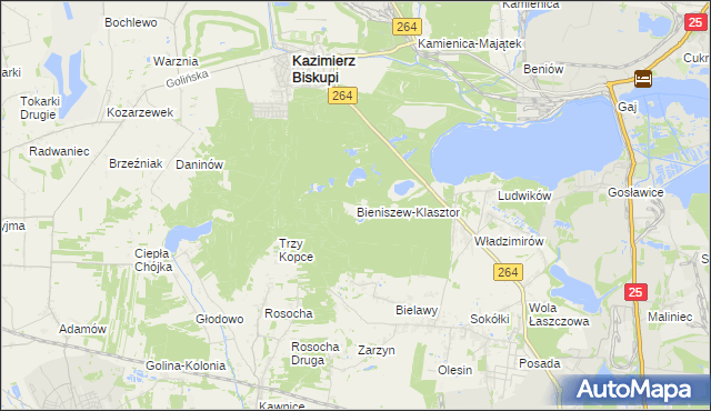 mapa Bieniszew-Klasztor, Bieniszew-Klasztor na mapie Targeo