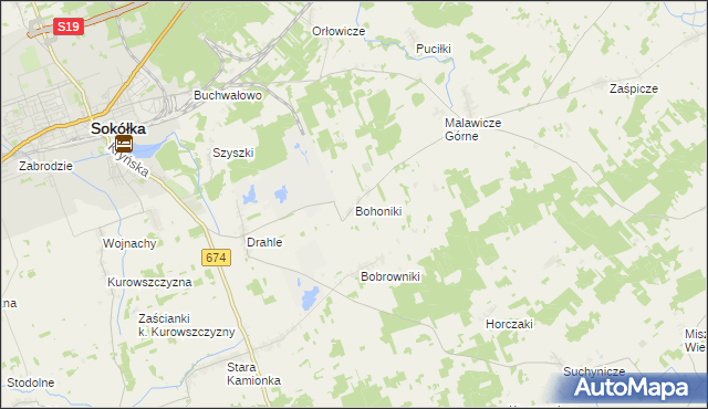 mapa Bohoniki, Bohoniki na mapie Targeo