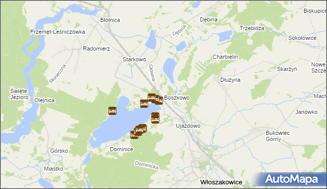 mapa Boszkowo, Boszkowo na mapie Targeo