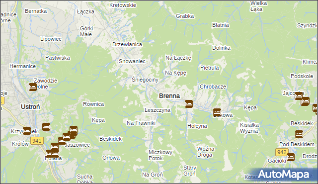 mapa Brenna, Brenna na mapie Targeo